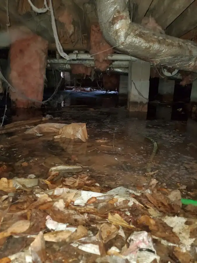 Crawl space flood assessment for Commercial Water Damage Restoration in North Providence