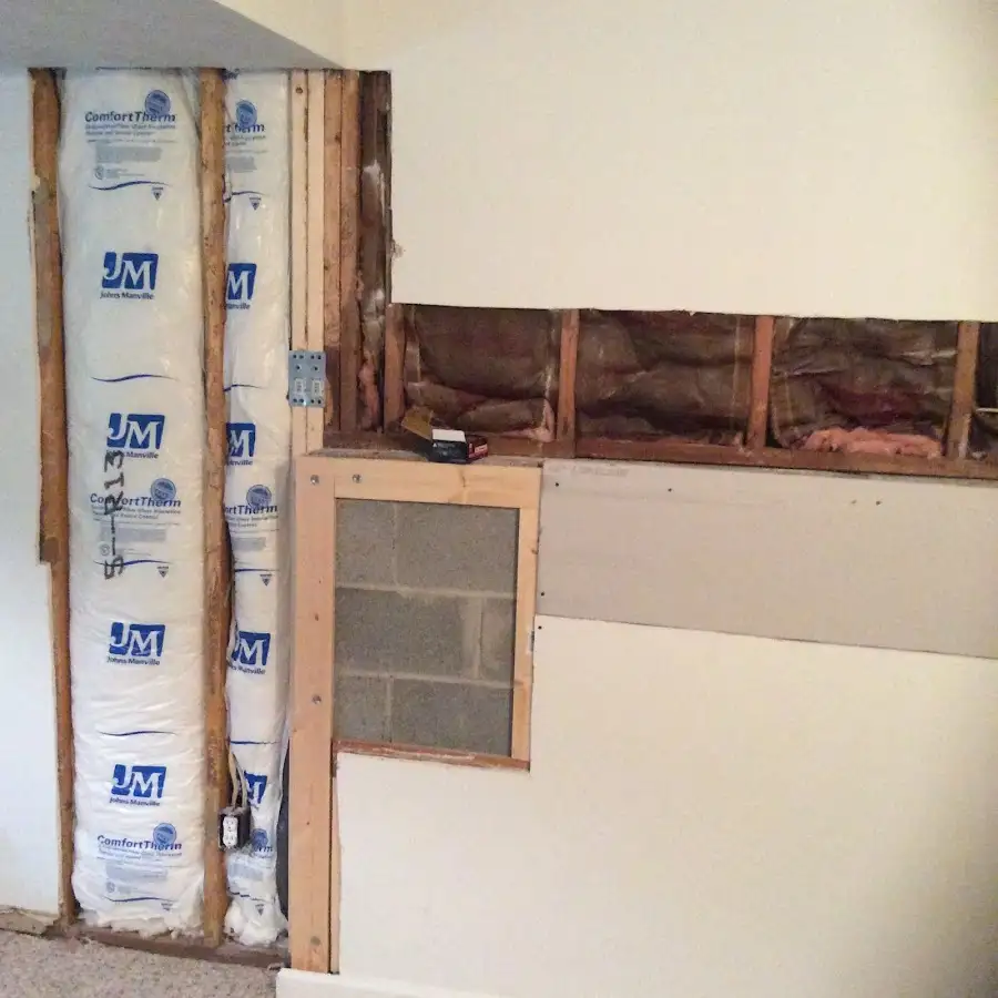 Wall insulation replacement during Odor Removal & Deodorization in North Providence